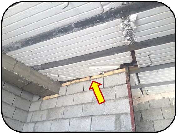 اتصال دیوار به زیر سقف با آجر